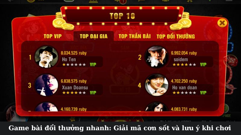 Lưu ý khi chơi game bài đổi thưởng nhanh